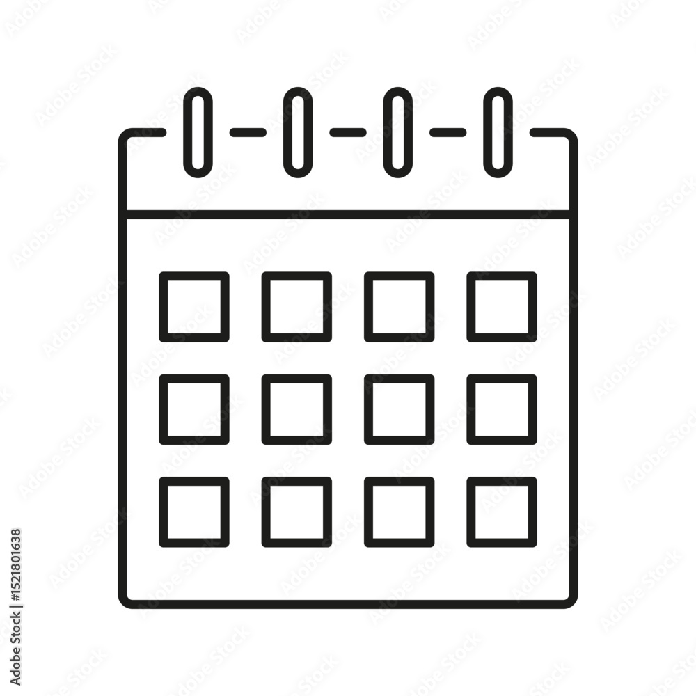 Poster calendar icon. date planning and scheduling outline symbol. time management and event organization. 