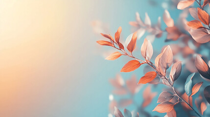 Autumn leaves background wallpaper aesthetic orange leaf fall season nature botanical art design template