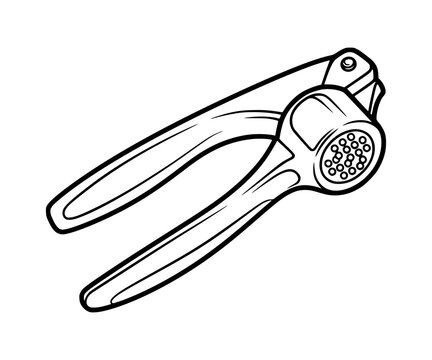 black and white garlic press kitchen tool clip art preview
