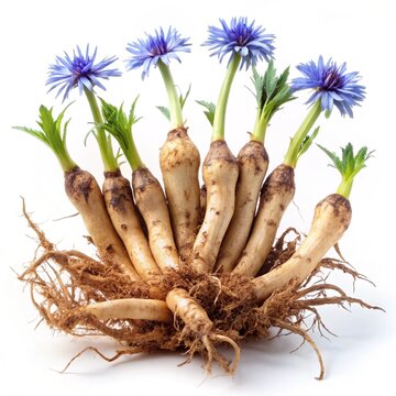 chicory root isolated on white background