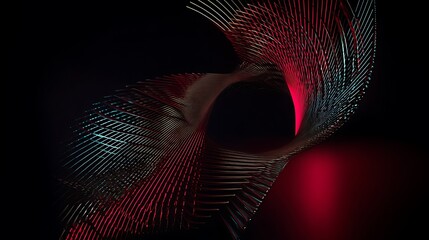 Abstract glowing lines with helix form