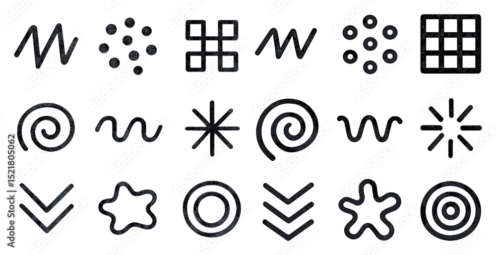 Poster geometric shapes and patterns collection for design projects