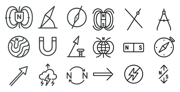 Set of geometric and scientific symbols for educational design concepts