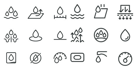 Fototapeta premium Water droplet icons for weather apps or infographics