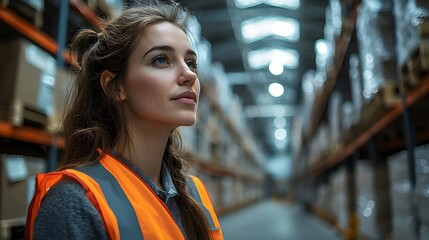 Warehouse workers in safety vests discussing logistics strategies