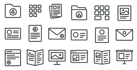 Digital organization and document management icons for web design