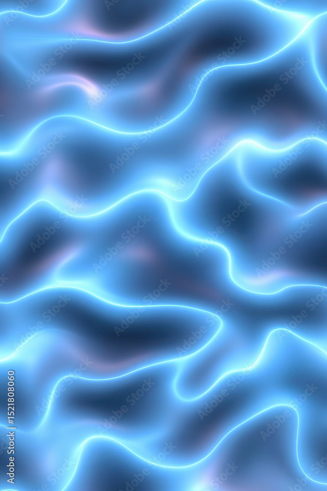 Poster abstract fluid blue waves texture with luminous light effects in a seamless pattern