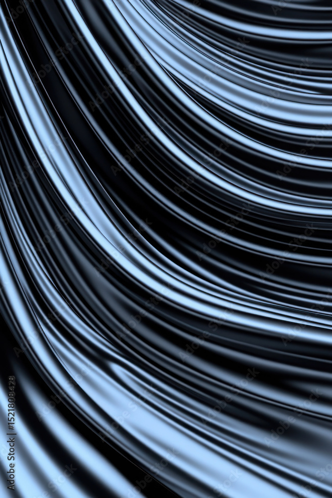 Poster smooth flowing metallic fabric texture with abstract elegance and liquid movement