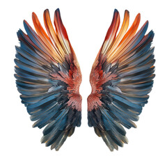 Fototapeta premium Vibrant and colorful bird wings display intricate patterns and textures for artistic appreciation
