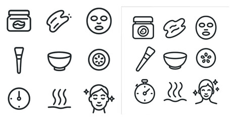 Fototapeta premium Skincare routine icons for beauty and wellness designs