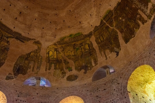 Interior of the Arch of Galerius and Rotunda in Thessaloniki,  Greece