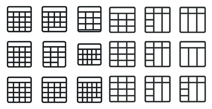 Diverse table layouts for design and organization projects