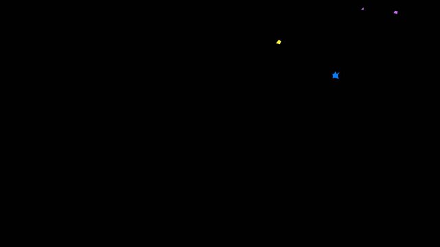 Pack of 4 2D colorful funny cartoon effects on alpha channel