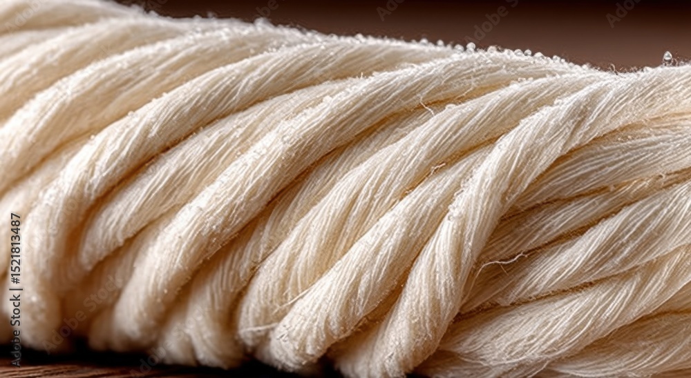 Poster close-up of natural fiber rope, symbolizing strength and connection in teamwork and nautical adventu