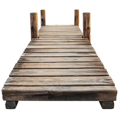 Fototapeta premium Wooden dock extending over calm water at sunrise, creating a peaceful and serene atmosphere for reflection and relaxation