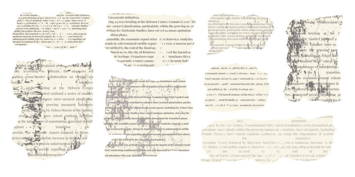 Torn paper sheets from a notepad and old newspaper notes. Set of torn realistic pages with grunge texture.