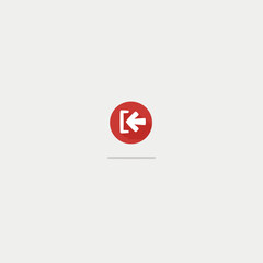 Logout icon logo flat vector design