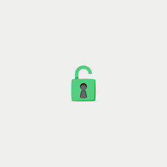 Unlocked icon logo flat vector design