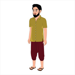 2d Indian Man cartoon character ready for animation moral stories, made by Adobe Illustrator and ready for Animate CC. 