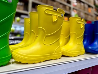 yellow rubber boots