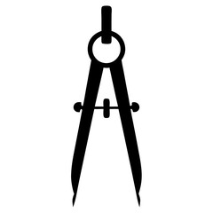 Compass Silhouette Vector – Drafting and Measurement Instrument

