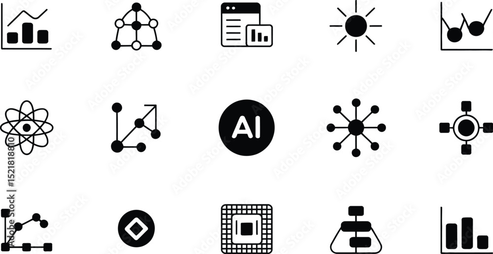 Poster set of icons for web design