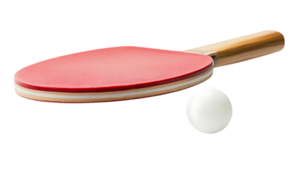 ping pong racket and ball