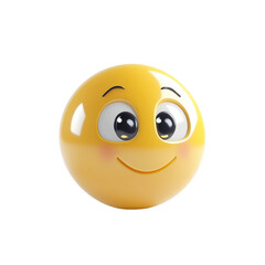 Fototapeta premium Smiling yellow emoji expression with bright eyes and cheerful demeanor in a playful design