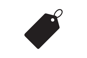 Price tag vector silhouette on white background.