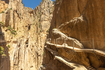 Caminito del Rey Trail The King's Path. Desfiladero de los Gaitanes National Park, near the town of...