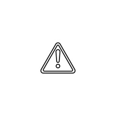 Minimal Warning Icon – Triangle Alert Sign with Exclamation Mark Outline Vector Design