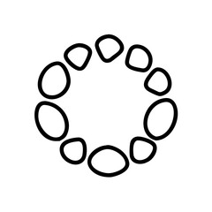 Circle of stones outline illustration for Summer Solstice concept  