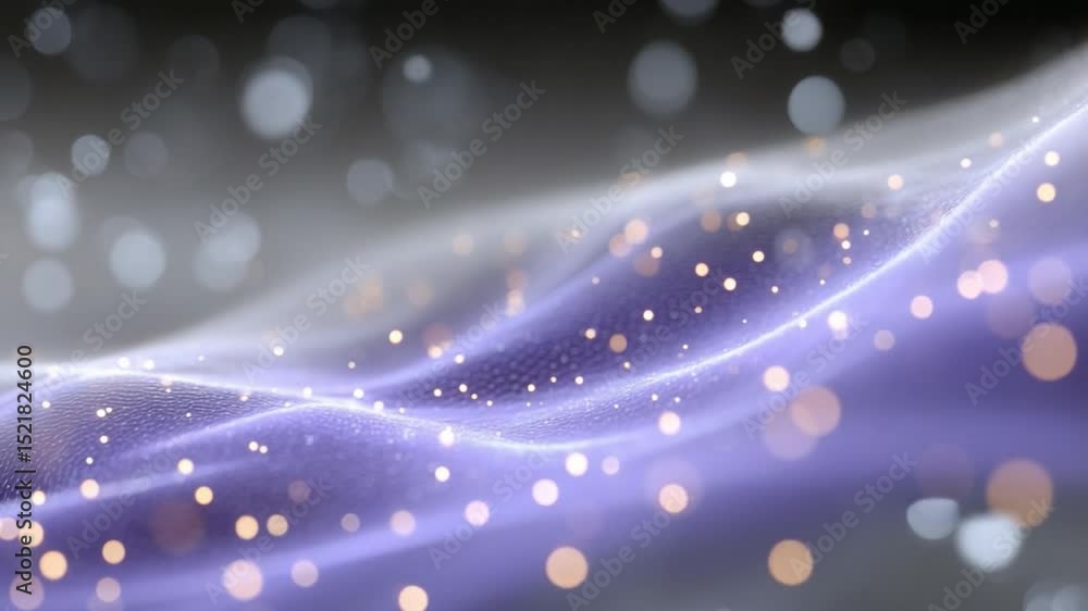 Leinwandbilder Abstract Light Waves: Dynamic, ethereal, and mesmerizing digital artwork features flowing waves of light, speckled with glowing particles, creating a sense of movement and energy. 