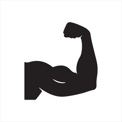 Bicep Muscle Strength Fitness Power Icon Graphic