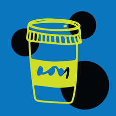 Coffee cup Cappuccino Linear drawing ink	
