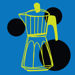 Coffee cup Cappuccino Linear drawing ink	
