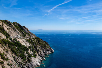 View of the coastline near Pomonte village on Elba Island