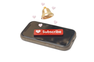 Boost Your YouTube Channel Subscribe Button and Notification Bell 3D Render