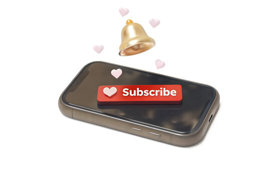 Boost Your YouTube Channel Subscribe Button and Notification Bell 3D Render