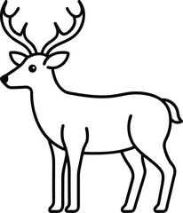 Obraz premium reindeer icon line art vector illustration on transparent background