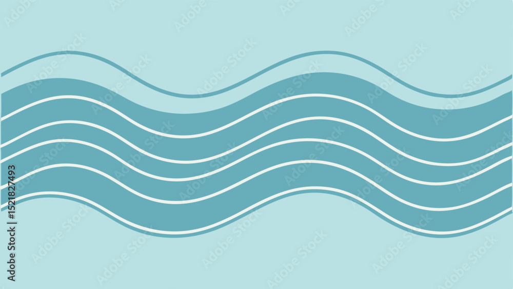 Poster abstract blue wavy lines pattern illustration seamless design element with transparency