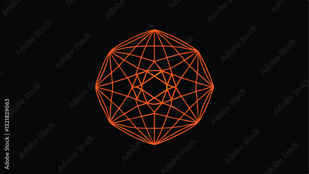 Poster abstract geometric mesh design illustrating modern art digital network connections and technological
