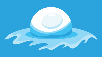 Abstract illustration of a stylized white egg nestled in water with transparent background