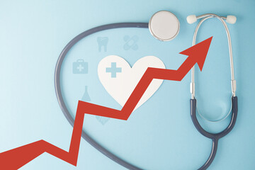 Medicare Rate Increase. The red arrow is moving up