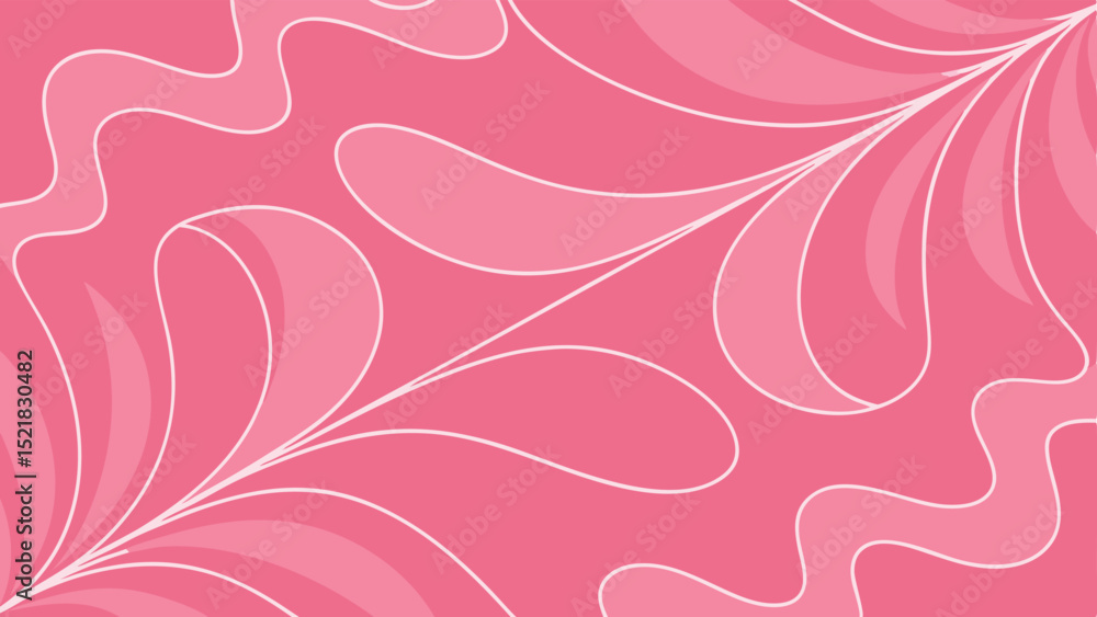 Poster abstract pink floral pattern with white lines suitable for various design projects
