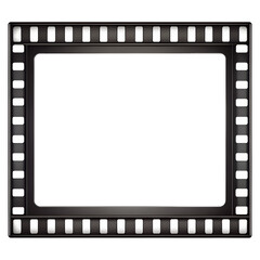 Black Film Camera Reel Border Frame Isolated On Transparent Background