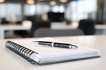 Writing tools on a clean desk for productive work in a modern office environment during daytime