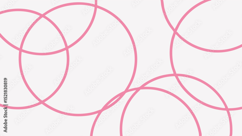 Poster abstract pink overlapping circles pattern on a white background for design use