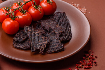 Snacks or jerky, beef slice meat dried, dehydrated. Beef snack