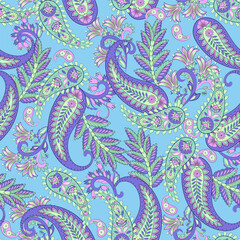 Madhubani, Kalamkari, Chinz, and Kani seamless pattern. Shirting fabric, Ajrakh and Ikat styles. Patola backdrop. Vector Floral allover design